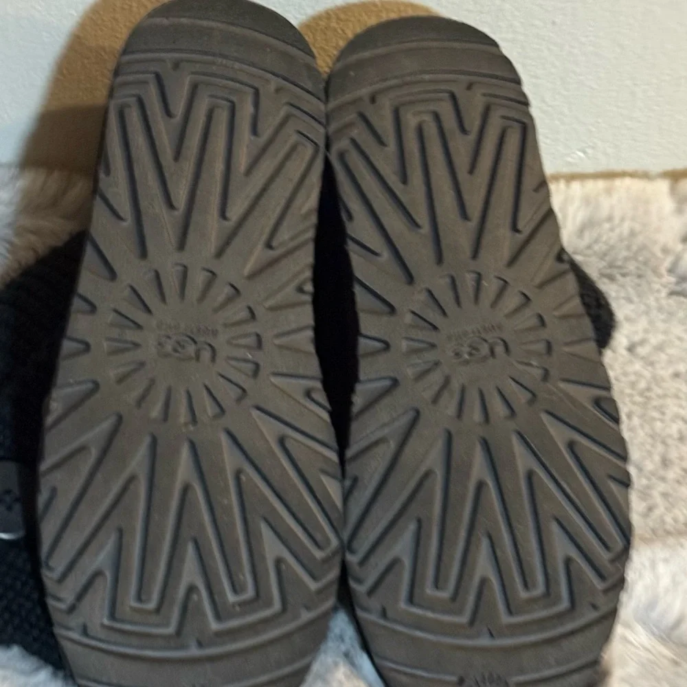 UGG Black Knit Button Winter Boots - Picture 4 of 7
